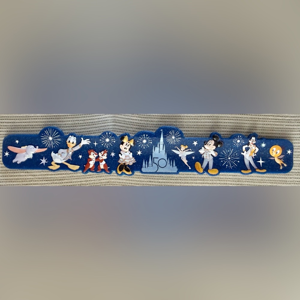 Disney 50th Anniversary Blue Character slap bracelet new with tags